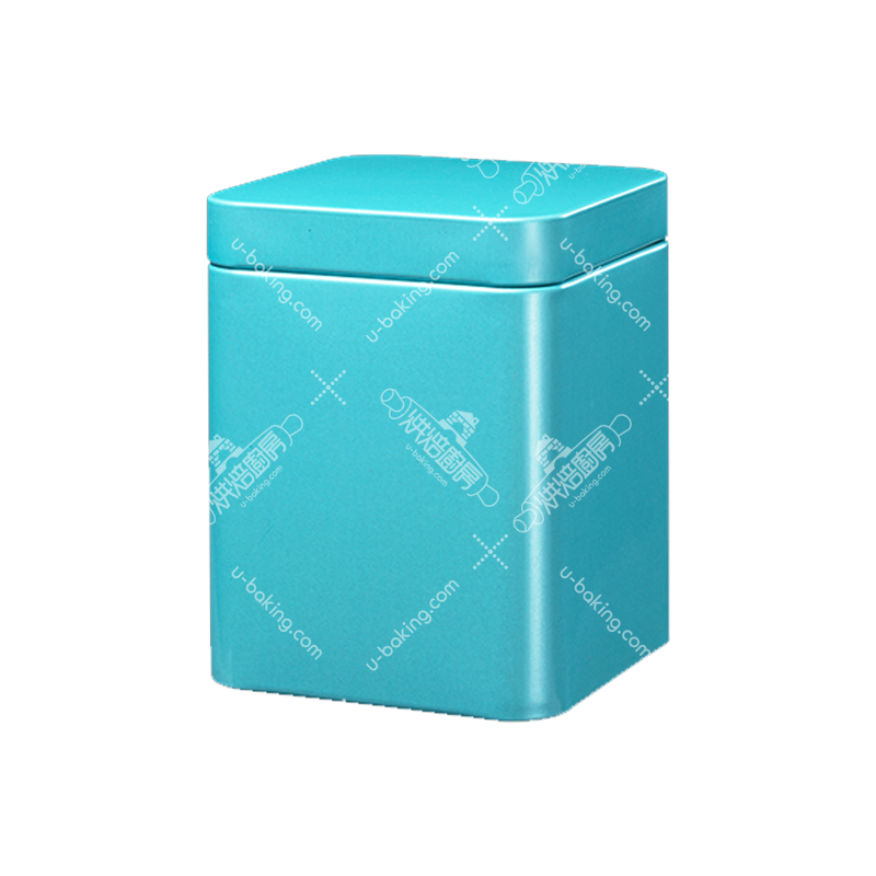 5入素面四方鐵罐（珍珠粉藍）